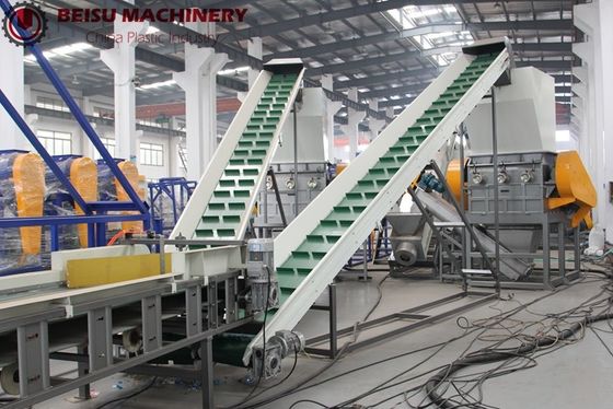 PE Bottle Crushing Plastic Recycling Machine 100 - 500KW Power Stable Working