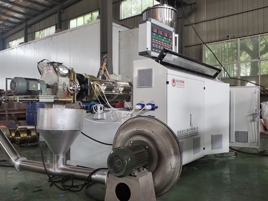 Hot Die 37Kw Twin Screw Extruder Plastic Pelletizing Making Machine With Knife Cutting