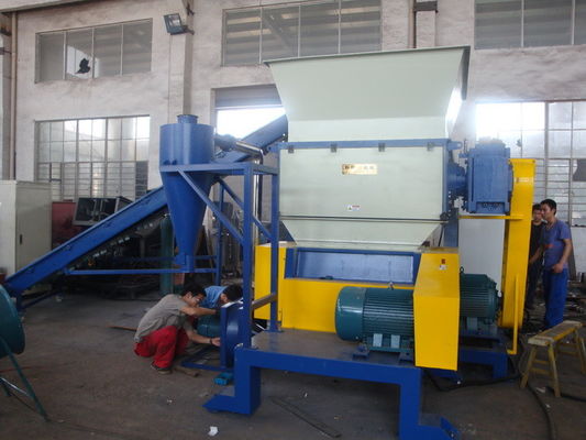 PLC Control Double Shaft Plastic Shredder Machine With Hard Knife For Waste Films